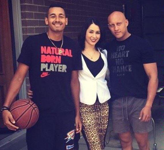 Halimah Kyrgios with her brothers, Christos Kyrgios and Nick Kyrgios.